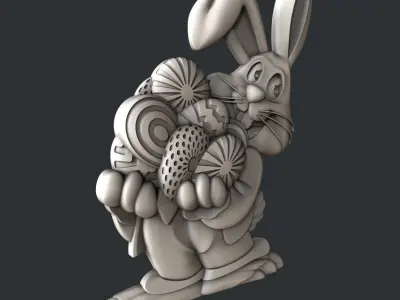 3d STL models for CNC router easter bunny 3D model