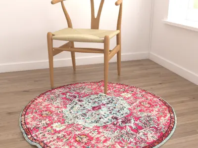 Round Rug Set 146 3D model