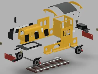 STL files to 3D print a model of a Dutch SIK 307 shunter engine 3D print model