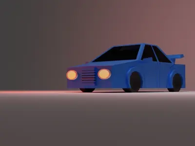 Sports Car Low Poly   Low-poly 3D model