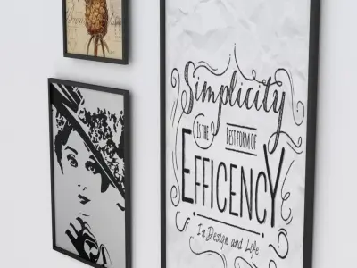 Picture Frames Low-poly 3D model