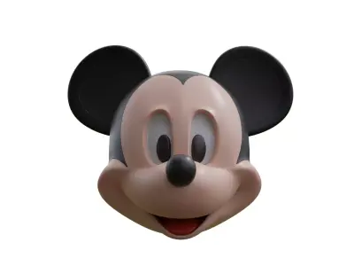 Mickey mouse head Low-poly 3D model