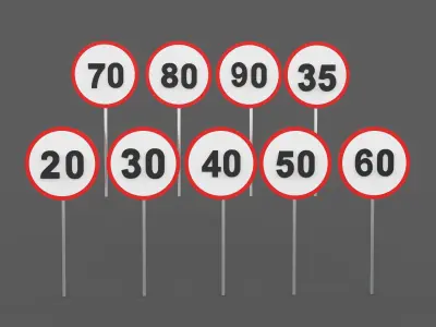 Speed Limit Sign 3D model