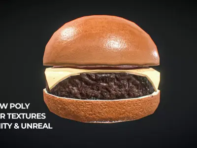 Cheeseburger 3D Model  Low-poly 3D model