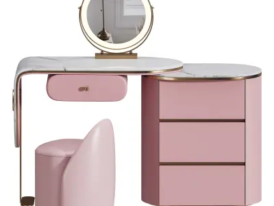 Ensemble de meuble lavabo moderne en bois massif minimaliste 3D model