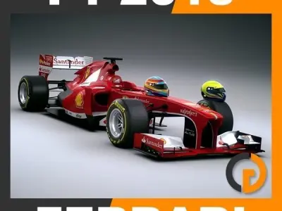 F1 2013 Cars and Helmets 3D model