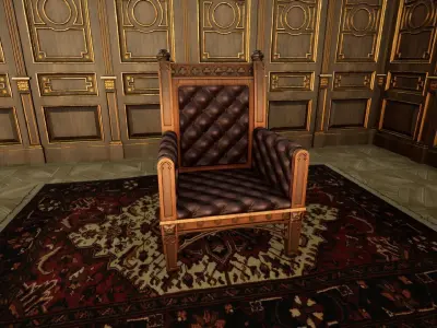 Gothic Living Furniture Set 3D model