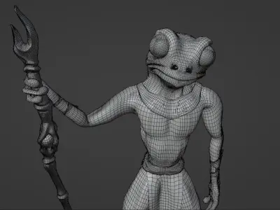 Frog The  Wizard Low-poly 3D model