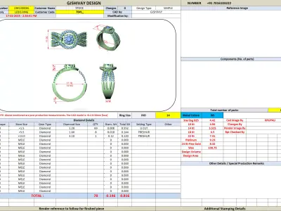 Luxury Diamond Halo Wide Band Ring CAD Design for Jewellery 3D print model
