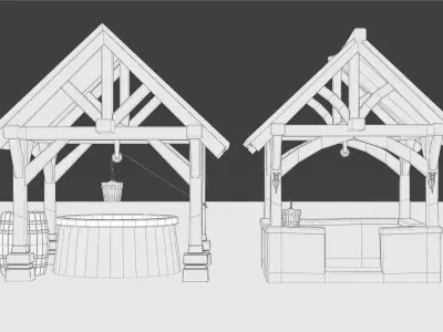 Medieval Well  Low-poly 3D model