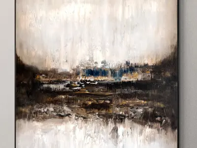 Plaster two square photo frames 41 Low-poly 3D model