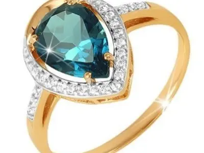 emerald pear 12mm ring 3D print model