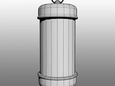 Painted-bamboo Paper Lantern 3D model