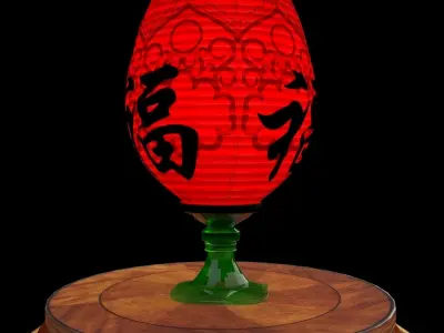 Chinese red egg  lantern 3D model