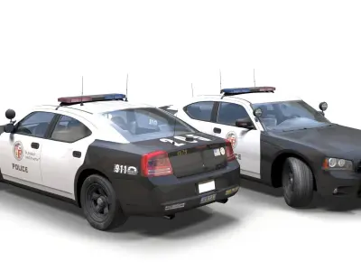 American police car Low-poly 3D model
