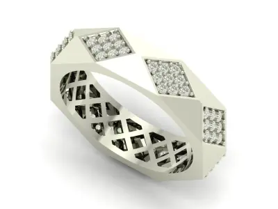Band Ring 3D print model 2