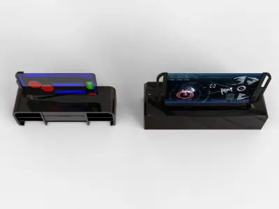 Futuristic TV Shelf Low-poly 3D model