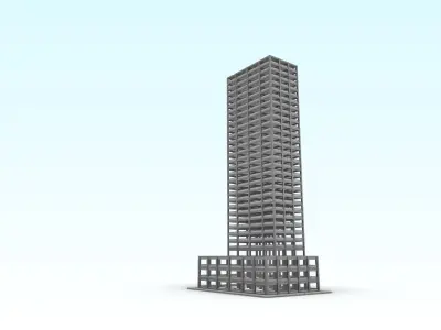 Reinforced concrete high-rise building 3D model