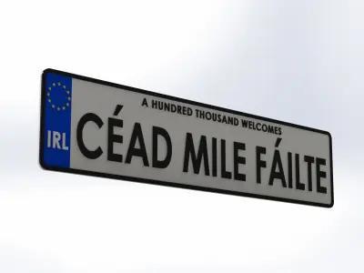 Irish License Plate 3D print model