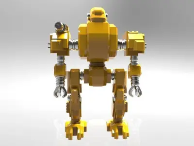 Mech 2 orange lego robot Free 3D print model