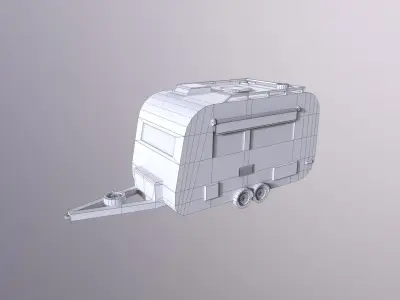 Lowpoly Trailer Low-poly 3D model