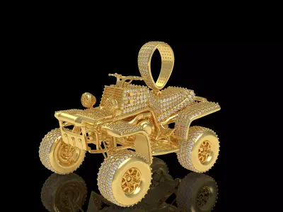 Iced Out Hip Hop Car Diamond Pendant 3D print model