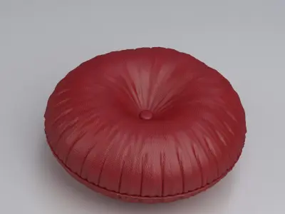 Round Leather Pillow 3D model