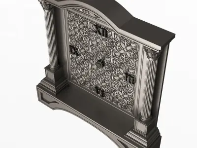 Classic Clock 016 Chrome Low-poly 3D model