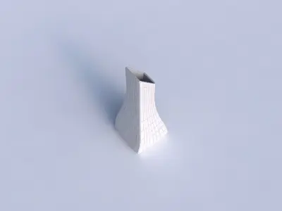 Vase squeezed and bent rectangle with grid plates 3D print model