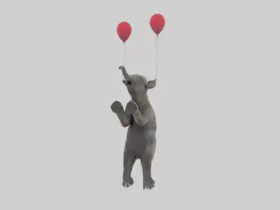 Baby elephant baloon 3D model