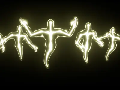 Light elemental low-poly game engine ready 3D model Low-poly 3D model