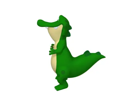 Crocodile cartoon 03 3D model