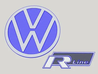 Volkswagen R Line Sign - Garage Art 3D print model