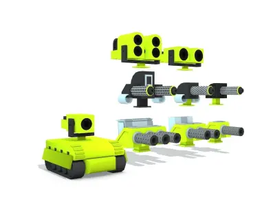 Cartoon Tank Low-poly 3D model