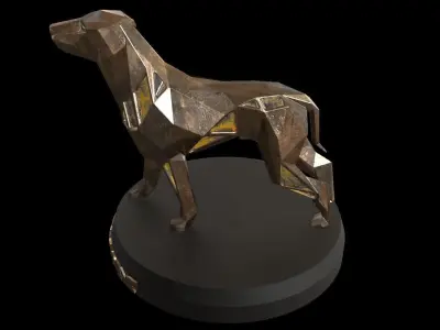Steampunk Boxer Great Dane Low-poly 3D model