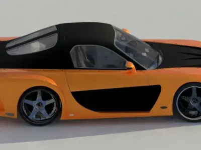 Rigged rx7 Low-poly 3D model