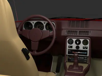 Early Porsche 944  with interior 3D model