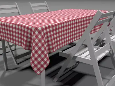 Picnic Table and Chairs Free 3D model