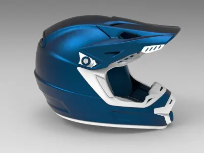 Dirt Bike Cross Helmet 3D model