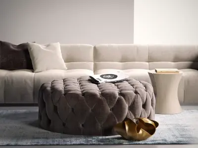 Knightsbridge Cocktail Ottoman 3D model