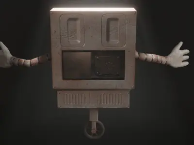 Mettaton Worn and Rusted Rigged Low-poly 3D model