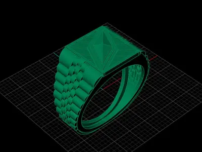 Print Ready STL 3DM  Gents Rings Diamond Men Ring  3D print model 25