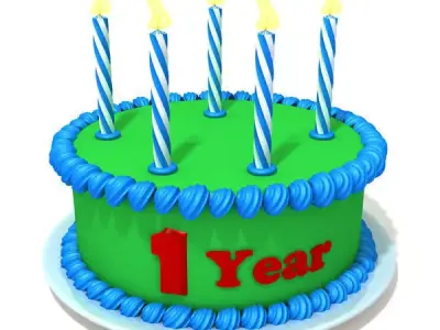 Birthday cake 02 3D model