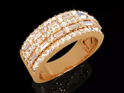 Diamond Fashion Ring 5 3D print model