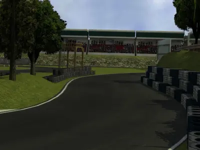 Trackwood drift race track Low-poly 3D model