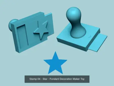 50 Changeable Stamps - Fondant Decoration Maker Toy 3D Model Collection