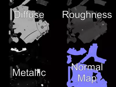 Sleek Silver Drone model pack Low-poly 3D model