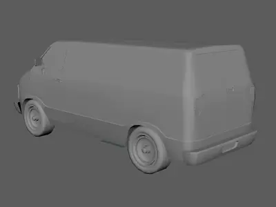 Dodge Ram Van Low-poly 3D model