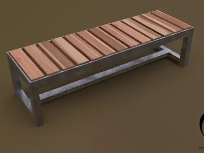 bench 15 4in1 - 4 Texture 1 Model Low-poly 3D model