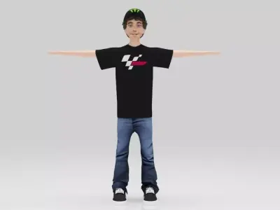 Valentino Rossi Moto Gp Rigged  Low-poly 3D model